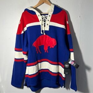 Buffalo Bills Lace-Up NFL Jersey Hoodie Mens XL